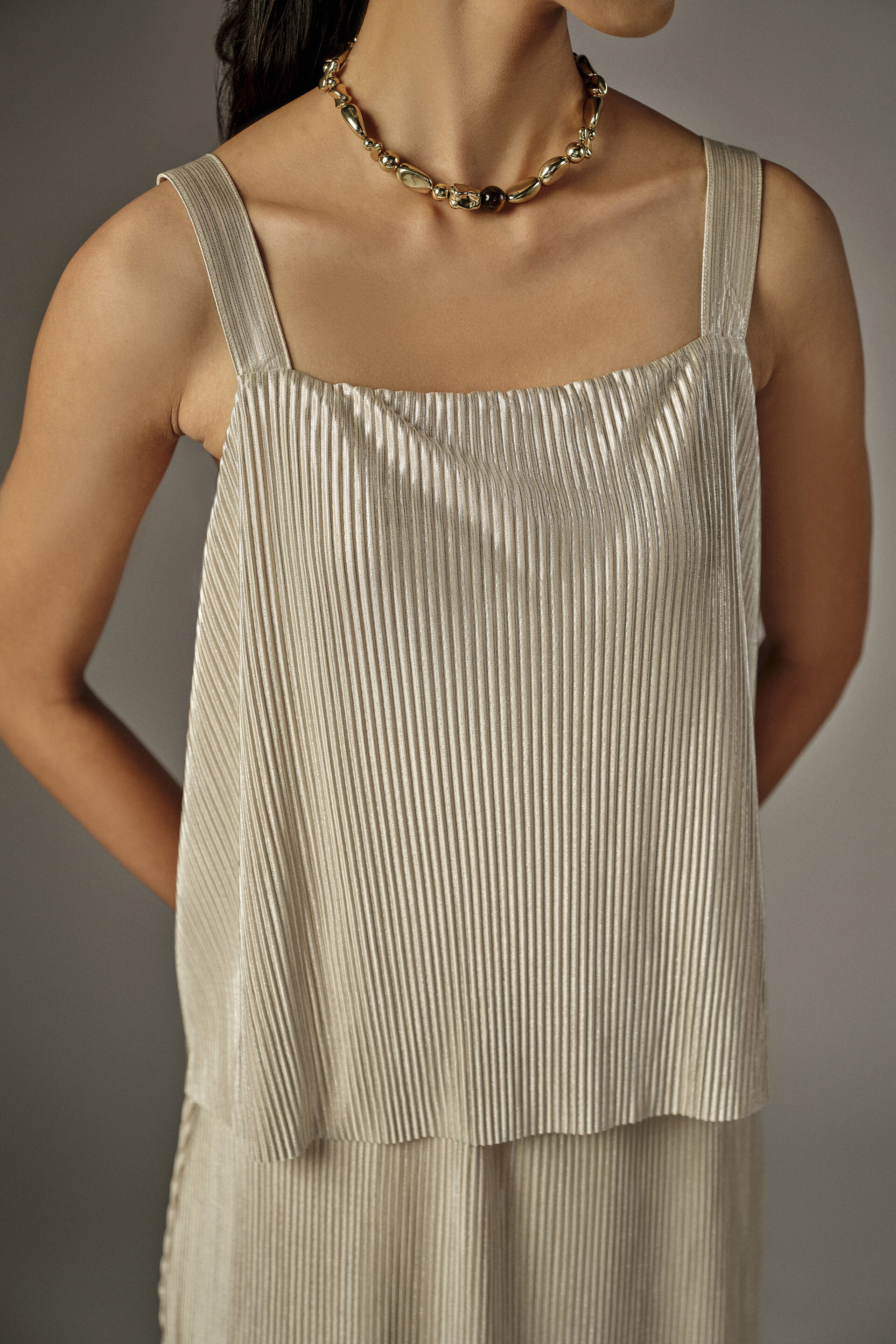 Fit & Flare Solid Midi Dress in Cream, Cream, image 4